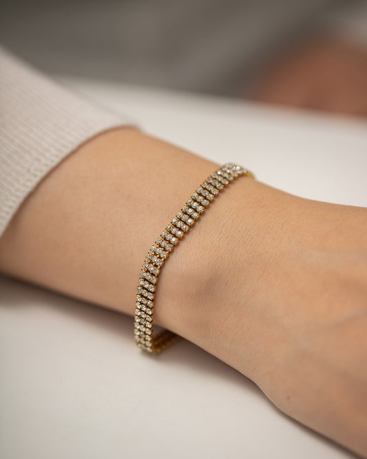 18K Gold Diamond Design Bracelet Necklace Set