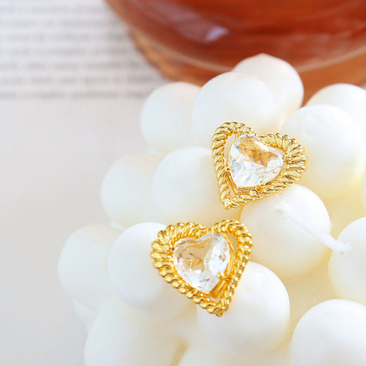 18K Gold Heart-shaped Earrings